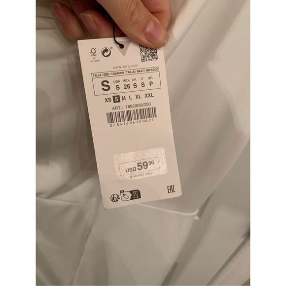 Zara white one shoulder dress size small - Picture 5 of 5
